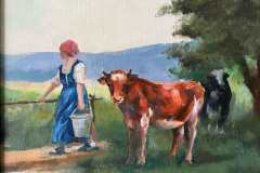 Woman with Cows by Brianna Qin, Age 14